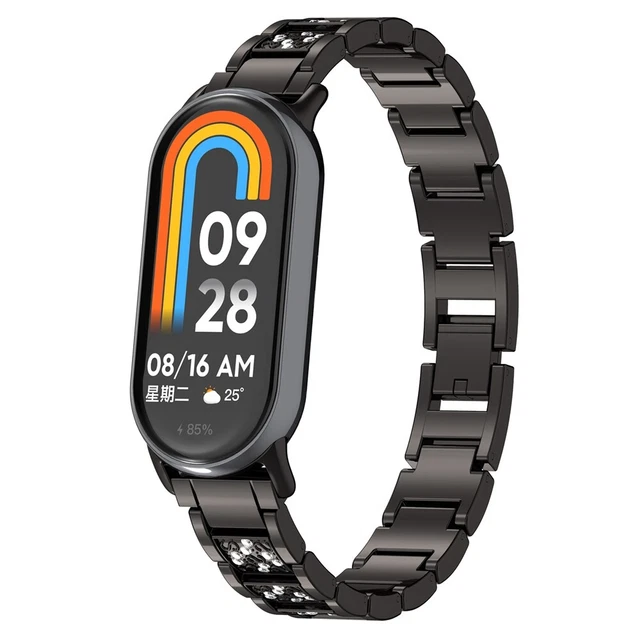 Stainless Steel Metal Wristband for Xiaomi Mi Band 8 Smart Watch Strap Bracelet