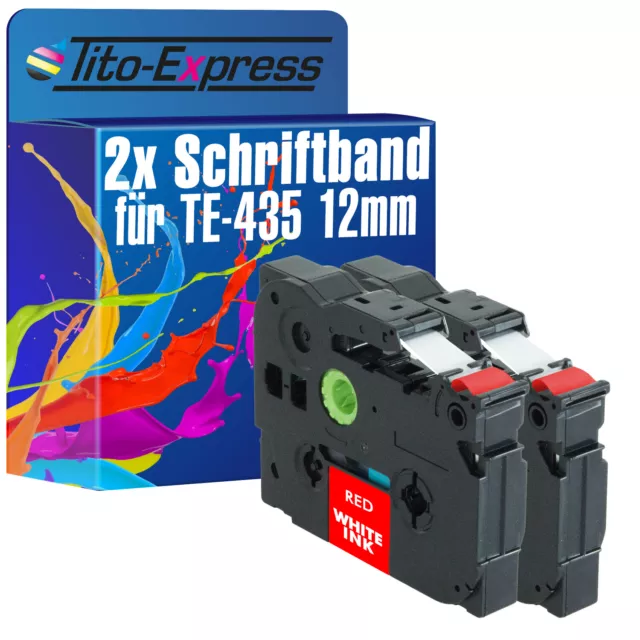 2x Schriftband für Brother TZe-435 P-Touch 1000 1000 BTS 1000 F 1005 BTS 1005 F