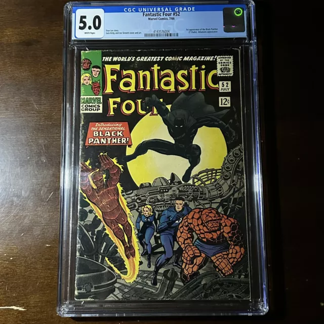 Fantastic Four #52 (1966) - 1st Black Panther! T'Challa! - CGC 5.0 - White Pages