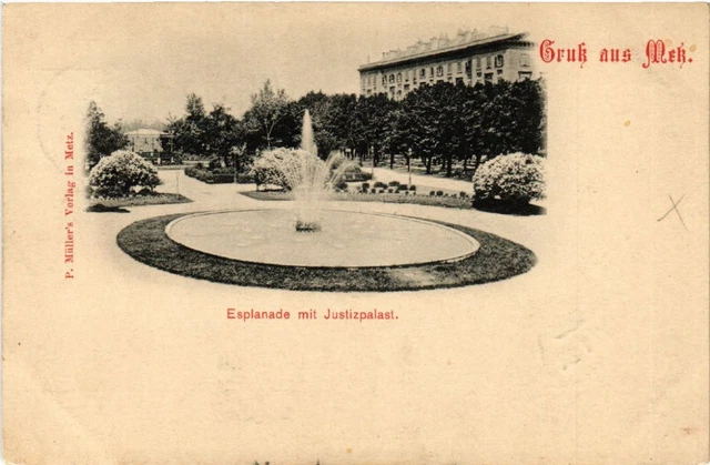 CPA AK greeting from METZ - esplanade with courthouse (455229)