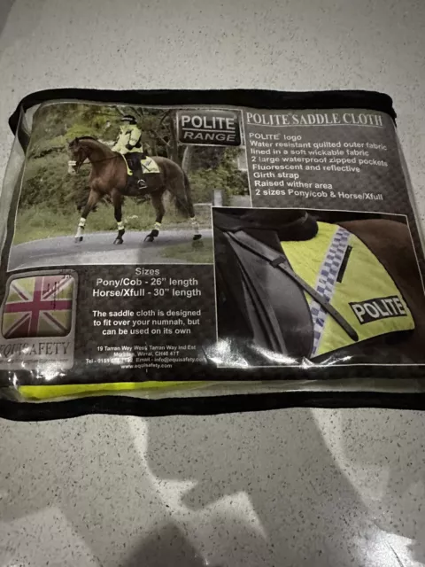 Equisafety Polite Hi Vis Saddle Cloth/pad / Numnah Horse Size