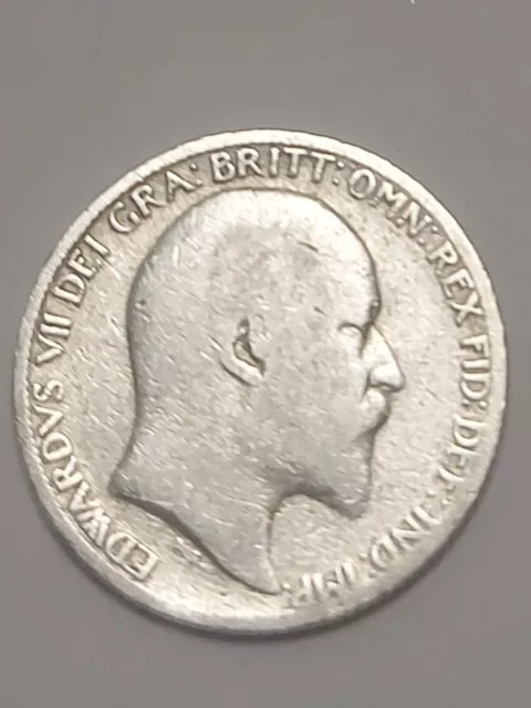 1906 Edward VII Silver Sixpence Coin