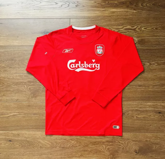 2004/05/06 Liverpool Home Shirt Jersey Long Sleeves No.17 Gerrard Size M