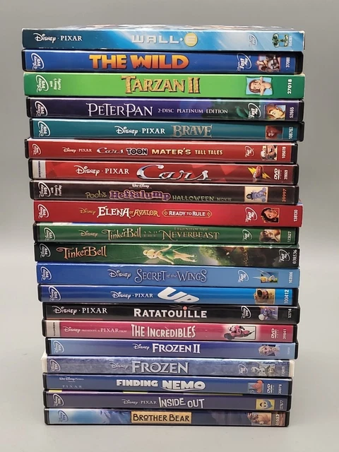 (20) All Walt Disney Pixar DVD Movie Lot, Animated Cartoon Family Kids Children