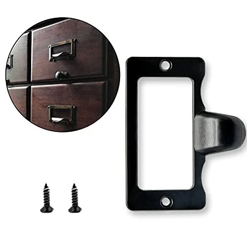 20 Pcs Antique Black Card Catalog Drawer Pulls, Vintage File Cabinet Pulls,