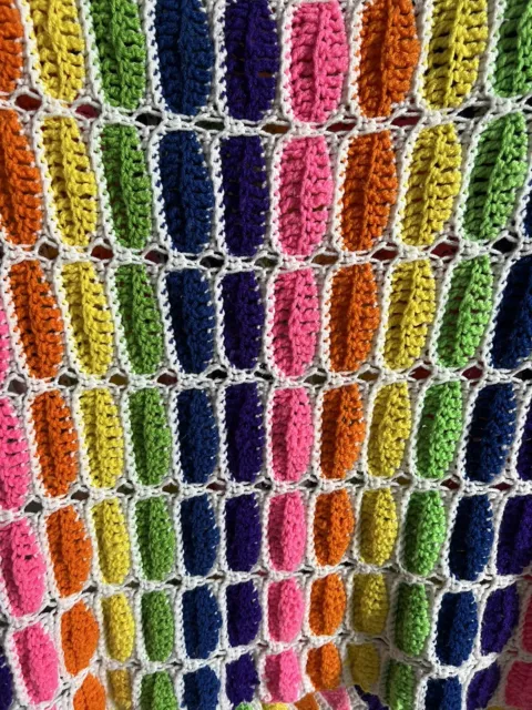 Handmade Afghan Blanket Rainbow  Baby Throw Granny  Crochet Pride LGBT