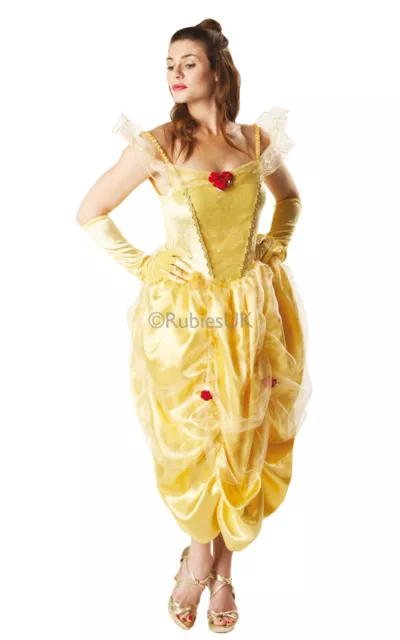 Damen Disney Belle Deluxe Prinzessin Märchen Kostüm Erwachsene Outfit