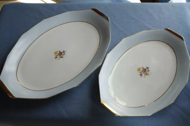 Plat de service ancien en porcelaine de Limoges SD Dubois lot de 2