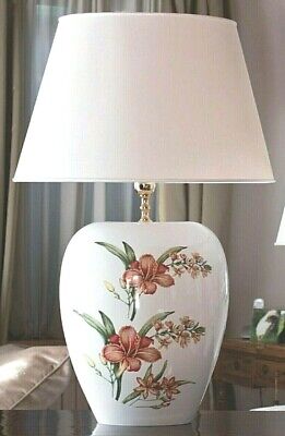 LYS Lampe de Table Céramique Italienne Brillante Lampe De Soutien Déco Floral 