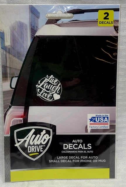 NEW 2 Pack -LIVE LOVE LAUGH Auto Peel & Stick Window Decal Sticker LG 4x4 Sm 2x2