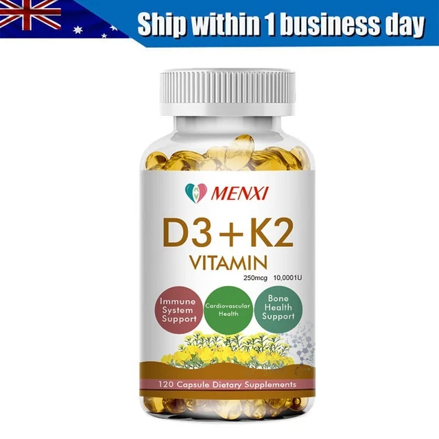 Vitamin K2 (MK7) with D3 10000 IU 120 Capsules Immunity Booster For Bone Health