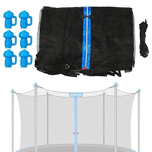 15FT Trampoline Net with Enclosure Pole Cap, Trampoline Replacement Safety