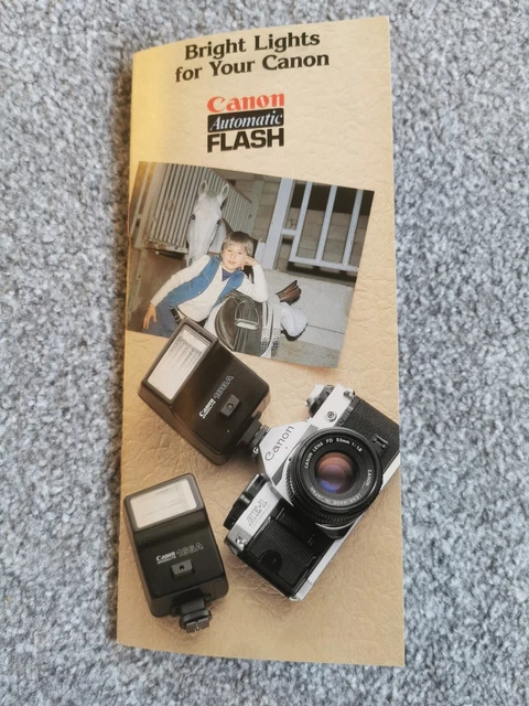 Canon Flash speedlite Vintage Brochure English 1982 MINT A-1 AL-F-1 SLR   AE-1