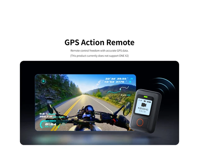 Telecomando azione GPS Bluetooth 5.0 impermeabile per fotocamera Insta360 X3/ONE RS/ONE R/ 6
