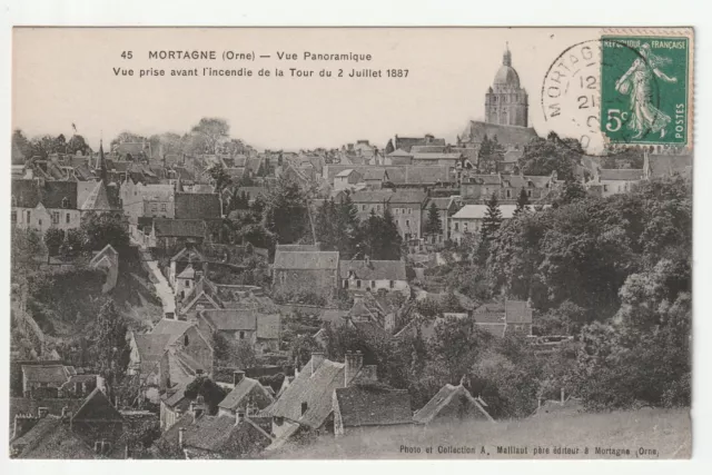MORTAGNE - Orne - CPA 61 - Vue prise avant l' incendie de la tour