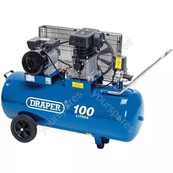 Draper 100L Belt-Driven Air Compressor, 2.2kW/3hp