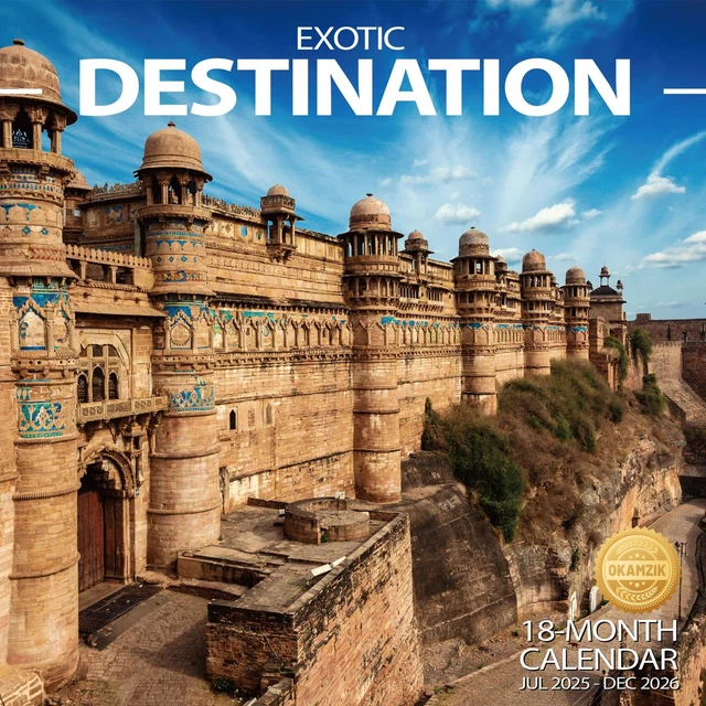 2025-2026 WALL CALENDAR Exotic Destination Planner Calendar, Hangable ...
