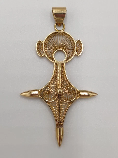 Broche Ancienne Croix Du Sud Touareg Berbère En Argent Massif - Occasion