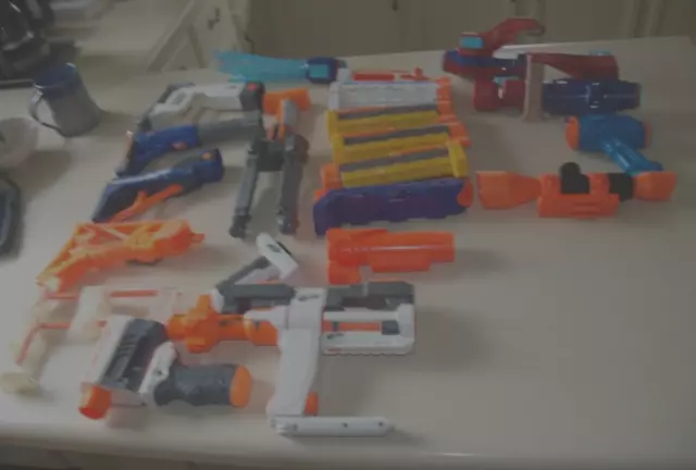 Lot of Nerf Dart Gun Accessories  20+ barrels stocks scope