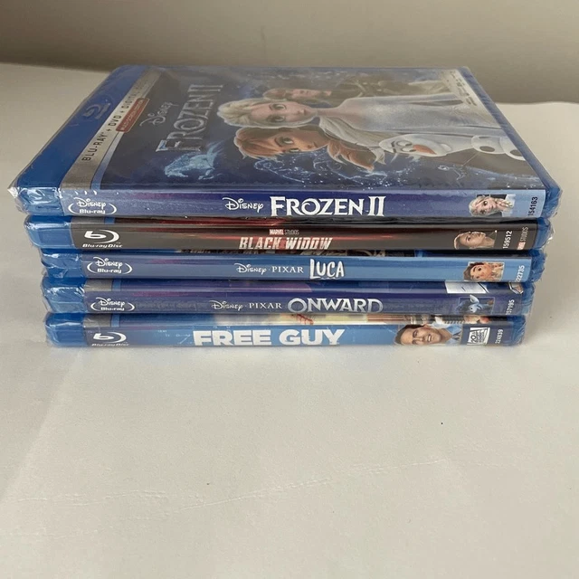 DISNEY MOVIE DVD Blu Movie Bundle Black widow, free guy, Frozen