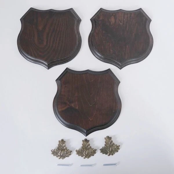3x Armas Jabalí Trophäenschildaf, 19cm, Hoja de Roble Portada Pequeño 2