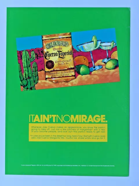 Jose Cuervo Vintage 1989 It Aint No Mirage Original Print Magazine Ad 8.5 x 11"