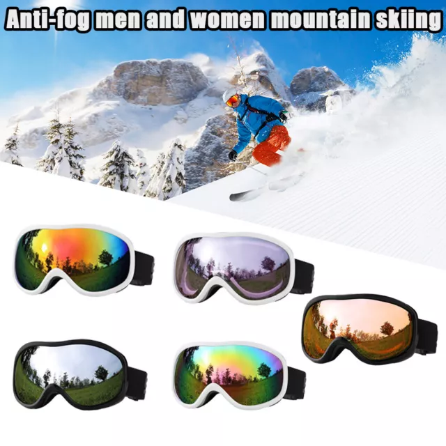 UV400 Anti Fog Ski Goggles Mens Womens Double Layers Lens Snow Glasses Eyewear