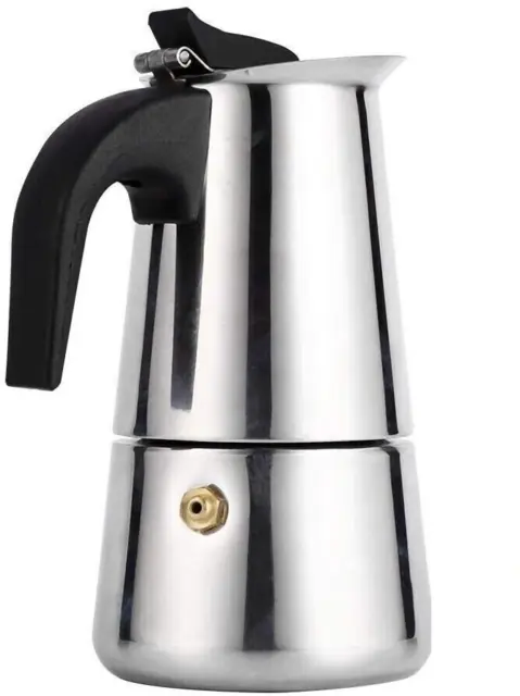 Caffettiera 4 Tazze In Acciaio Inox Moka Caffè Espresso Per Ogni Piano Cottura