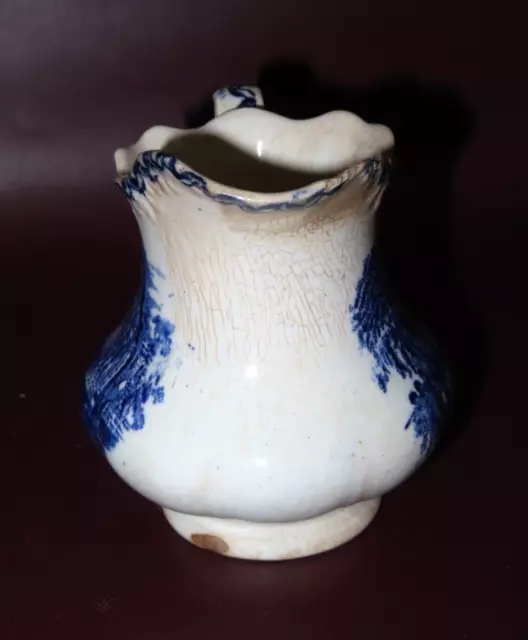 Antique Delft Style Petrus Regout Sphinx Mark Holland Cream Pitcher - As-Is Poor 3