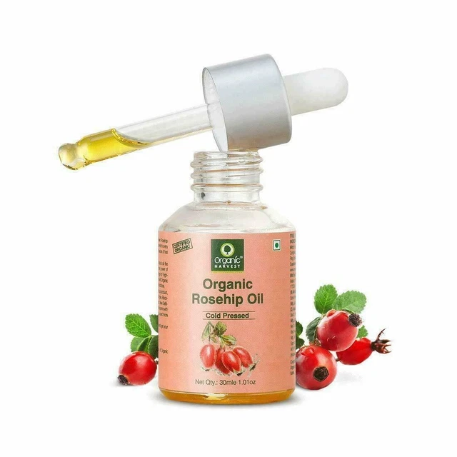 Aceite de semilla de rosa mosqueta prensado en frío para cabello y piel saludables (30 ml)