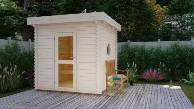 Outdoor Wooden Garden Sauna 45mm 2.4mx2.4m