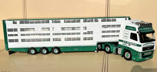 Tekno Volvo Fh3 Globetrotter With Livestock Trailer In The Livery Of M D Workman