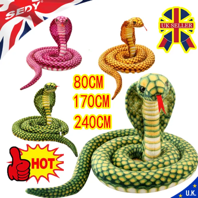 Giant Stuffed Snake Plush Animal Toys Soft Realistic Large Cobra Plush Toy Gifts