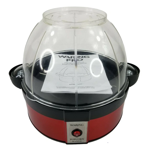 Waring Pro Popcorn Maker WPM10 Professional Popcorn Machine Red 20 Cups Euc