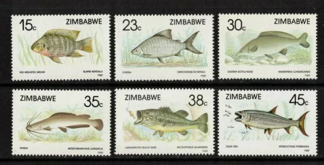 1989 Zimbabwe Fish Stamps SG 756/61 Set of 6 MUH