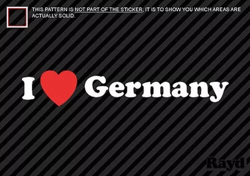 (2) I Love Germany Sticker Decal Die-Cut Vinyl