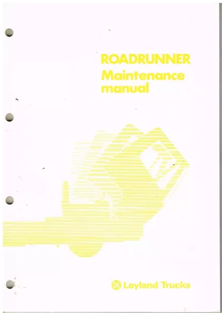 Leyland Daf Roadrunner Truck Original 1987 Factory Maintenance Manual *Vgc*