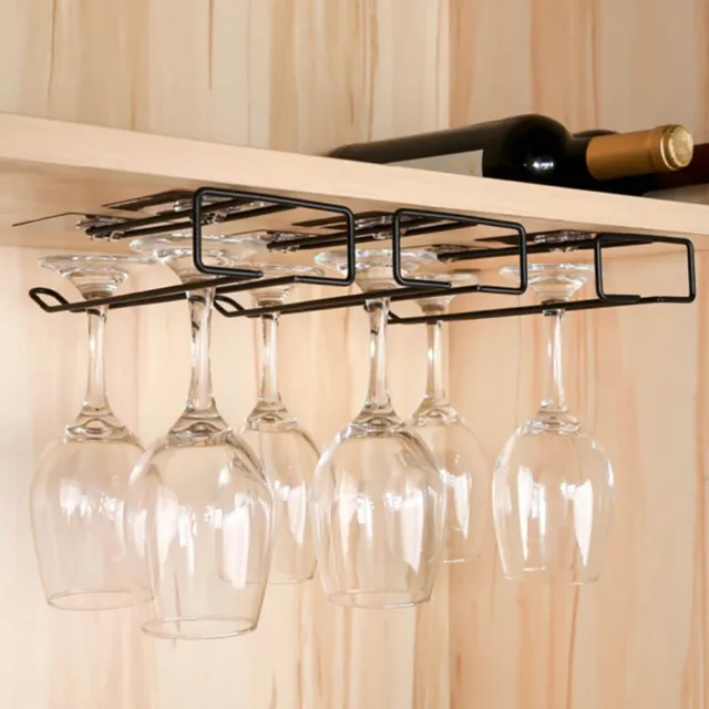 Wine Glass Cup Holder Hanging Bar Hanger Iron Wine Rack Shelf Champagne Storage