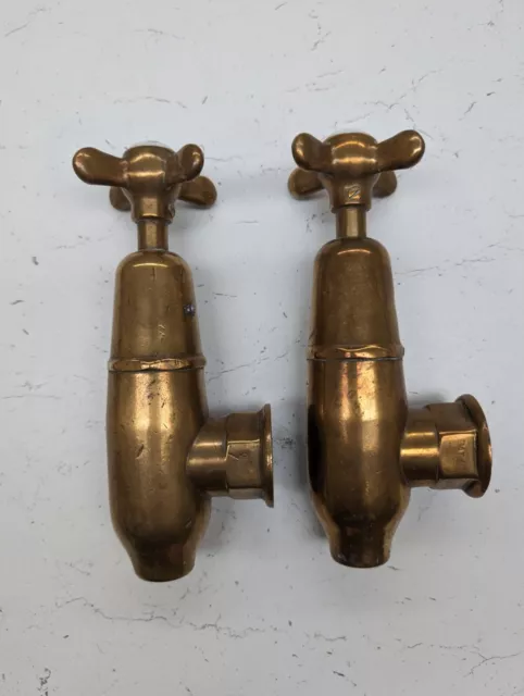 Vintage Brass Bath Taps Teardrop Torpedo Globe