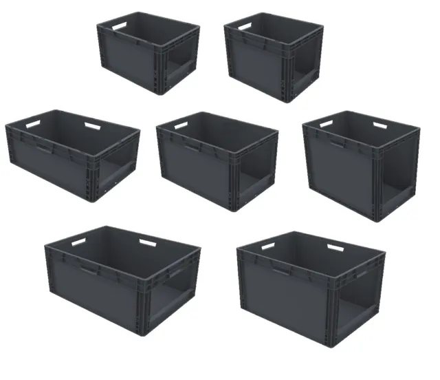 Plastic Stacking Order Pick Bins Open Fronted Euro Stacking Boxes