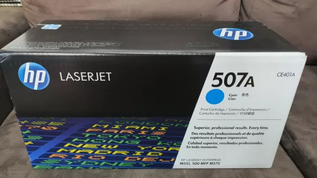 HP Genuine 507A CE401A Cyan Toner LASERJET ENTERPRISE COLOR M551 M570 6K Pages