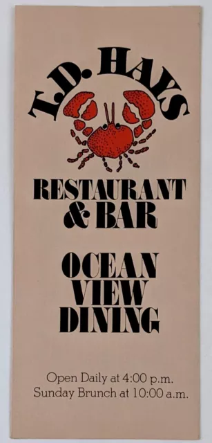 1980s Pacific Beach California TD Hay Restaurant Bar VTG Travel Brochure Fish