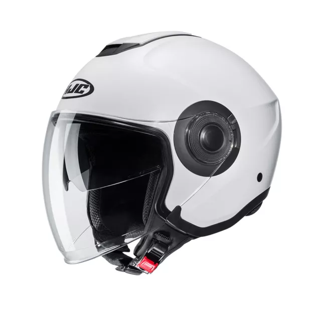 Hjc I40 Einfach Halbflach Weiss Offenes Gesicht Motorradhelm Mit Visier