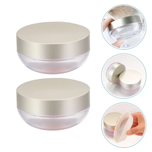 2 Pcs Pulver Runde Gläser Puderdose Kosmetische Behälter Gesicht