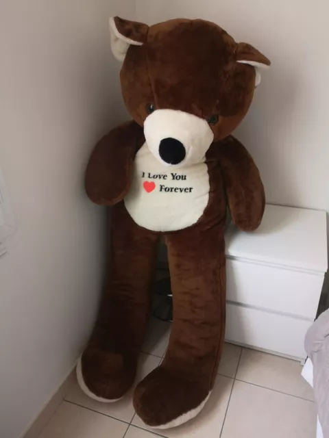 Peluche géante XXL avec coeur I LOVE YOU - Ours / Nounours - 80/45