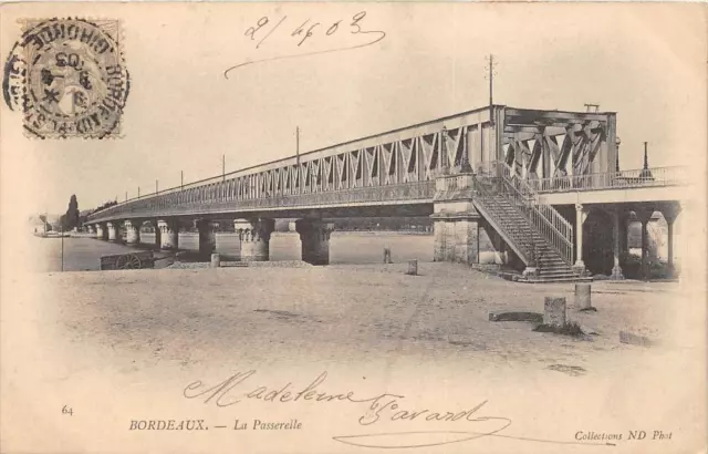CPA 33 BORDEAUX LA PASSERELLE (dos non divisé)