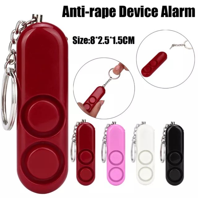 130dB Personal Alarm Keychain Rape Attack Panic Security Emergency Alert Torch@