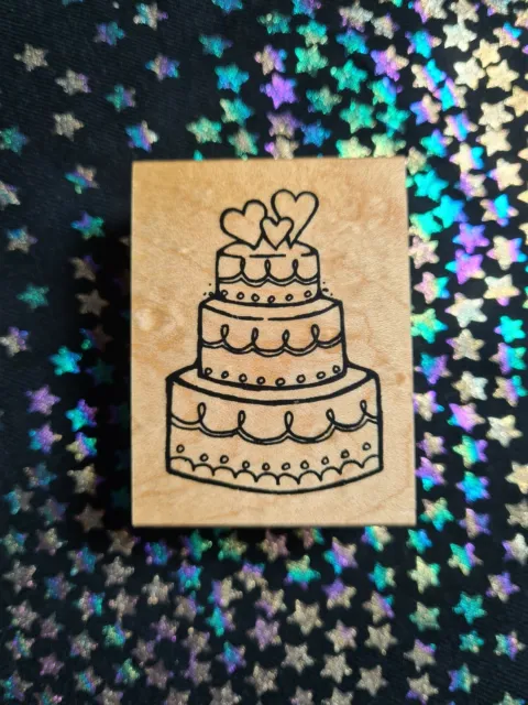 Craft Stamp Block Wedding Cake Tier Love Heart 4.5 x 6 cm Card Making Scrapbook