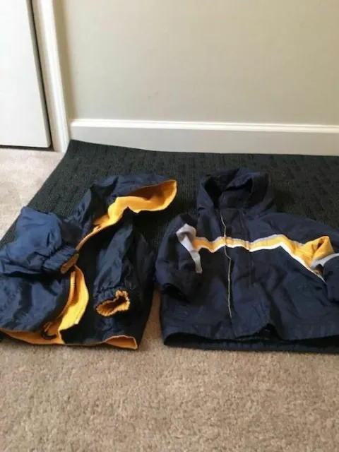 2 Piece Oshkosh B'Gosh Baby Boys Full-Zip Jacket Size 12 Months Blue Gold