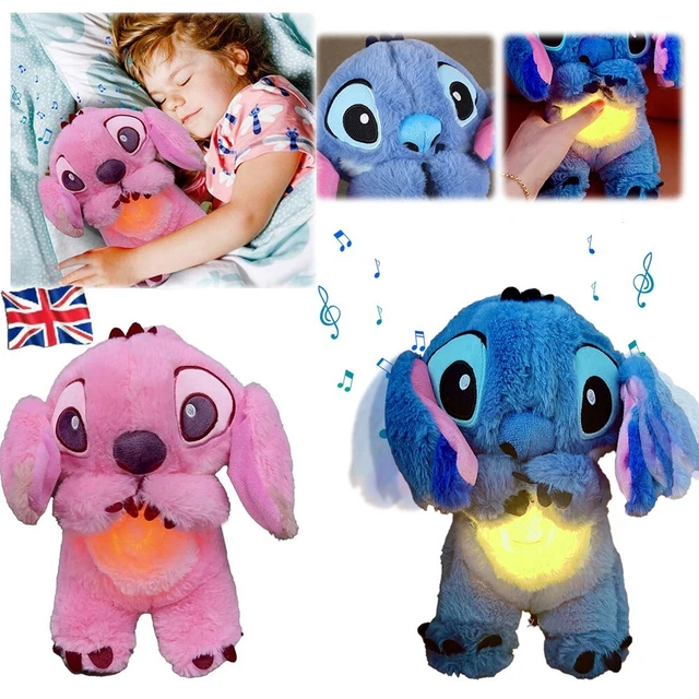Kawaii Stitch Sleep Plush Toy With Calm Music, Lights & Breathing Effect – MINISO (2 Colors)